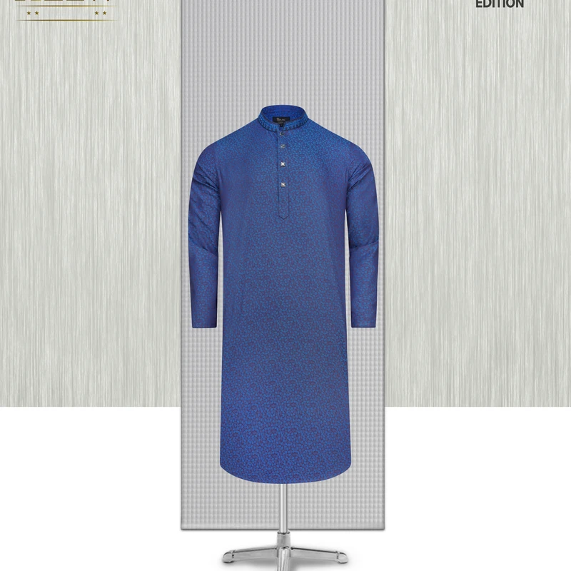Giza Jacquard Panjabi- Blue