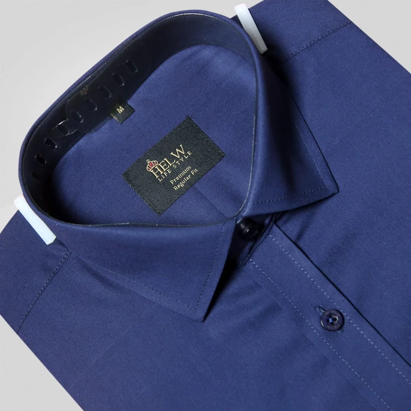 Cotton Dark Navy Shirt - Image 3