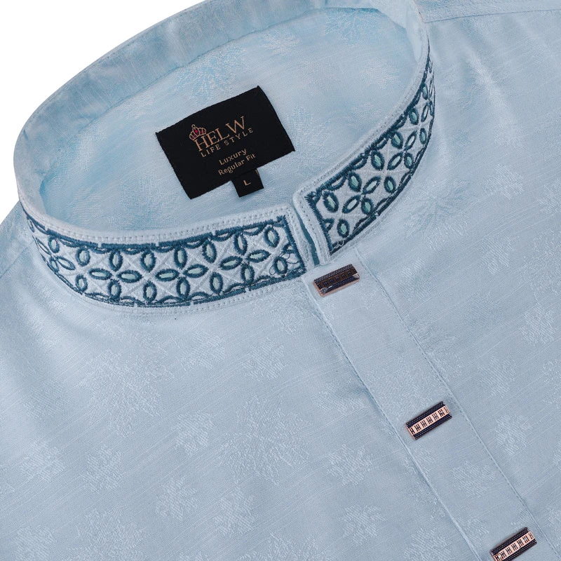 Giza Jacquard Panjabi- Sky Blue