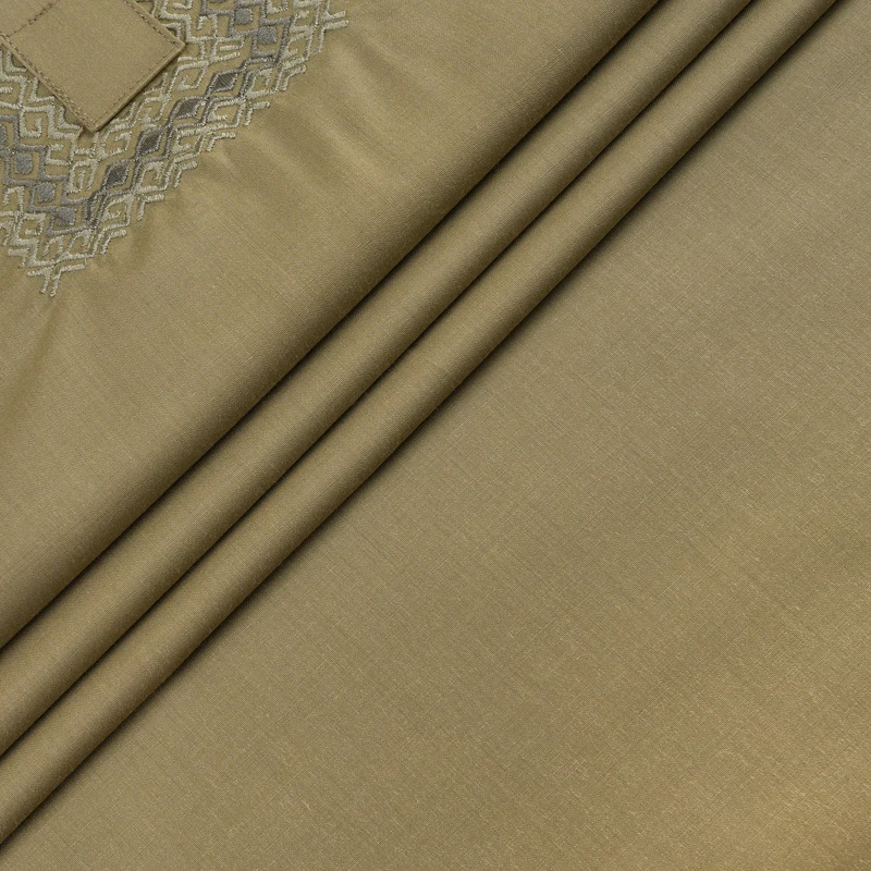 Silky Line Panjabi- Golden Olive