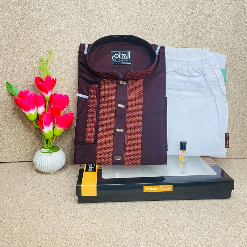 Indian Glossy Embroidery Panjabi (Combo Offer)