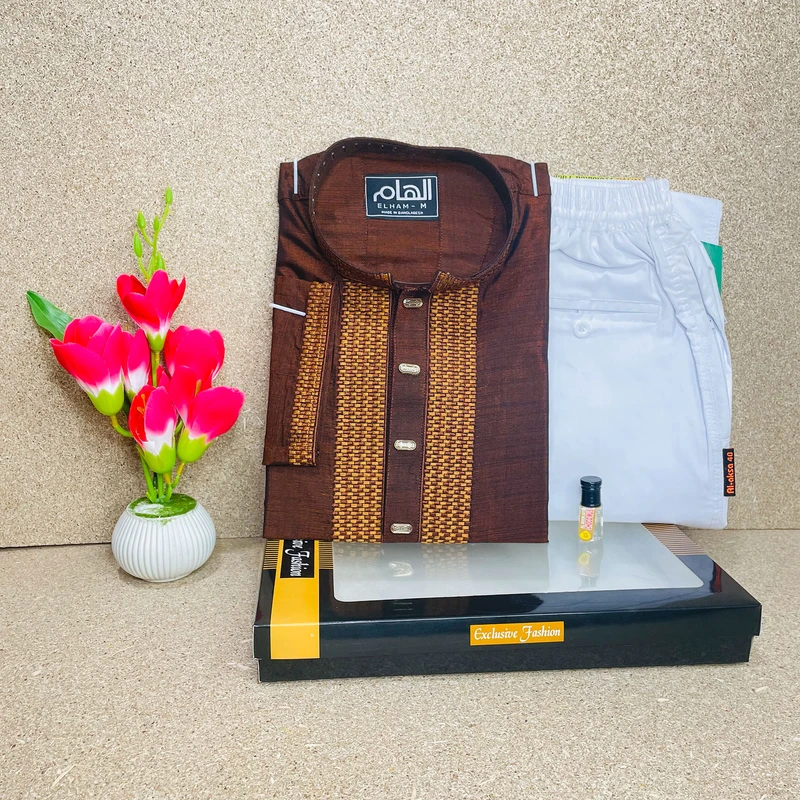 Indian Glossy Embroidery Panjabi (Combo Offer)