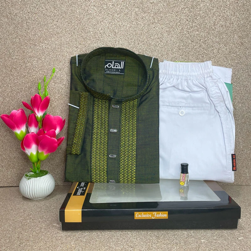 Indian Glossy Embroidery Panjabi (Combo Offer)