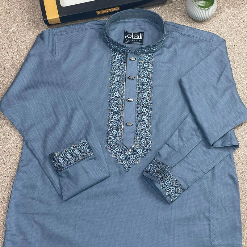 Sequence Embroidery Design Panjabi Giza Cotton Fabric (Combo Offer)