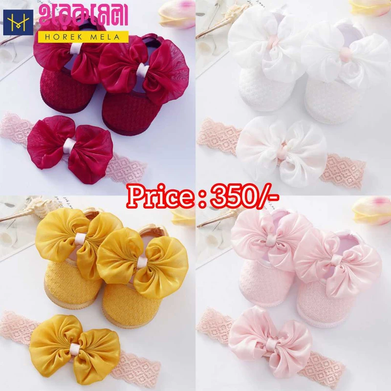 Spring Shoes Pink Colour ০-১২মাস ফ্রি সাইজ