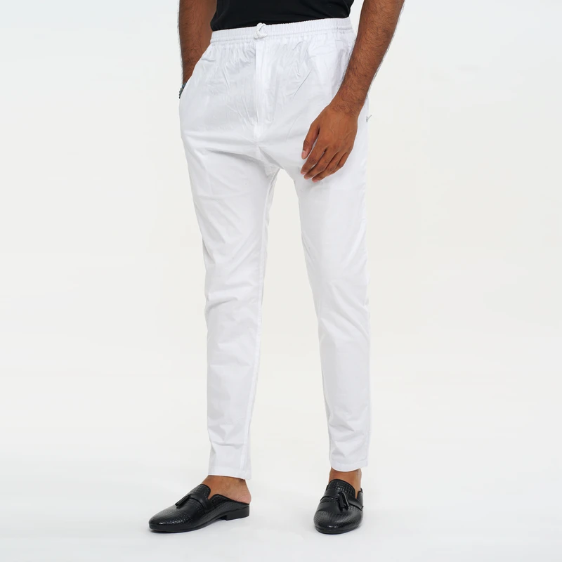 White Payjama Slim Fit
