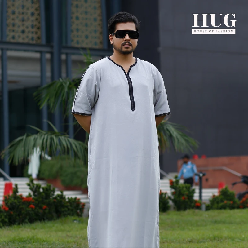 Arabic Grey Thobe – Subtle Sophistication - Image 3