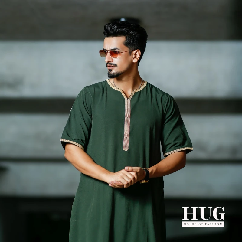 Arabic Forest Green THOBE – Rich & Refined.