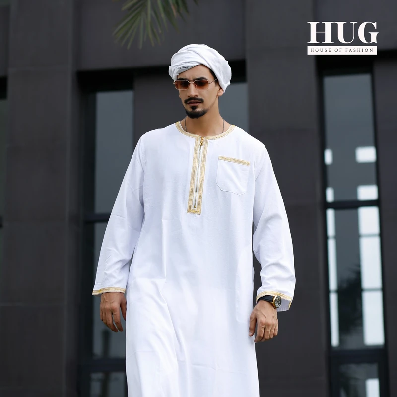 Arabic White Full Sleeve Thobe – Timeless Grace