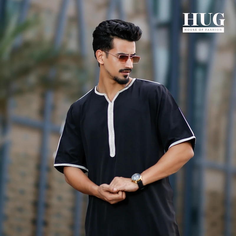 Arabic Black THOBE – Bold & Elegant