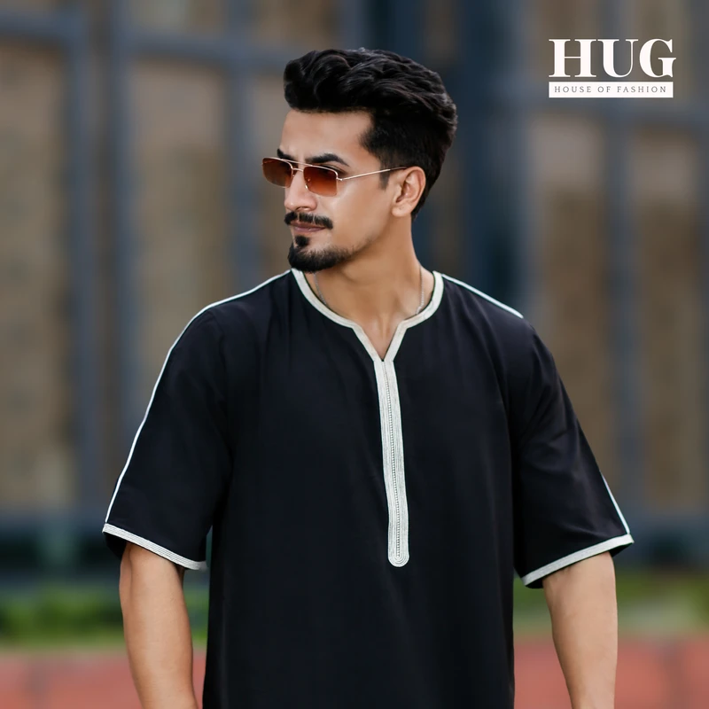 Arabic Black THOBE – Bold & Elegant