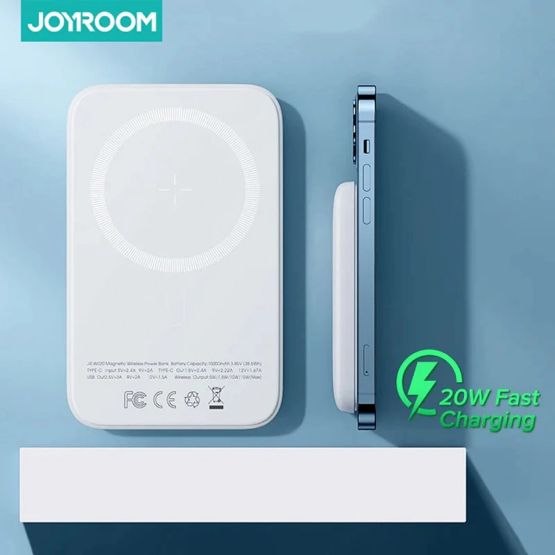 Original 10000mAh magnetic wireless Battery Pack joyroom .Ultra Slim 20W.