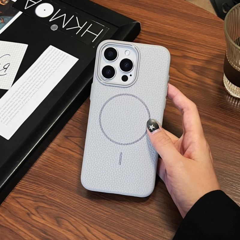 Lychee MagSafe taitanium Grey Tpu case