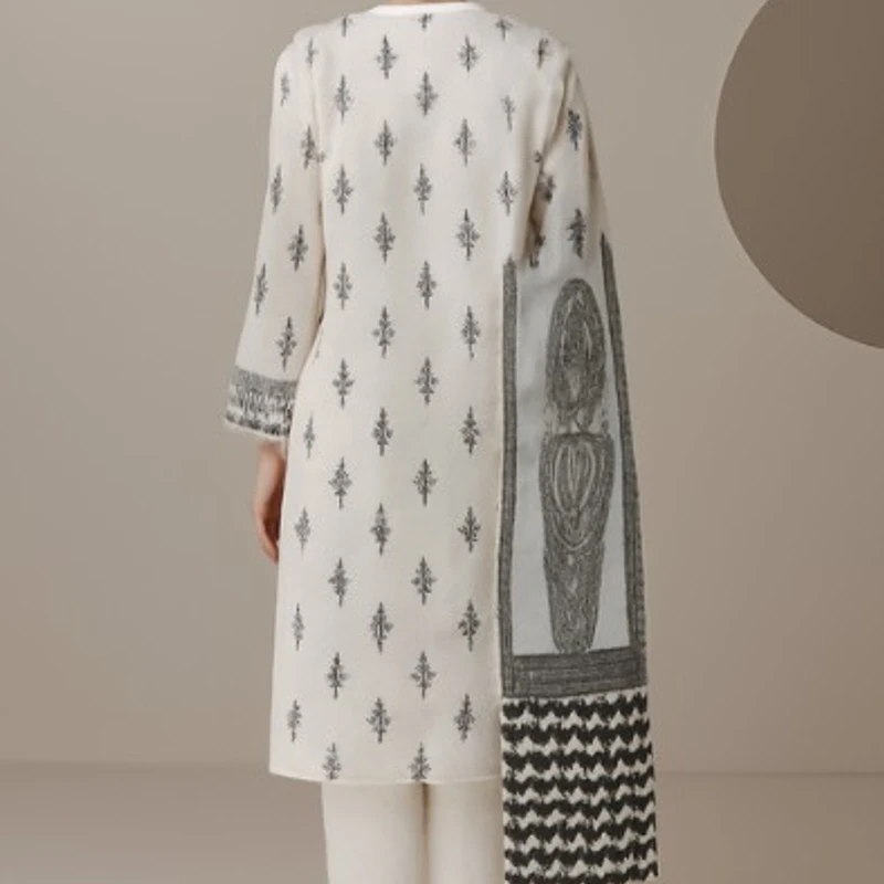 Cotton Three-Piece with 5-Haat Orna - Image 11