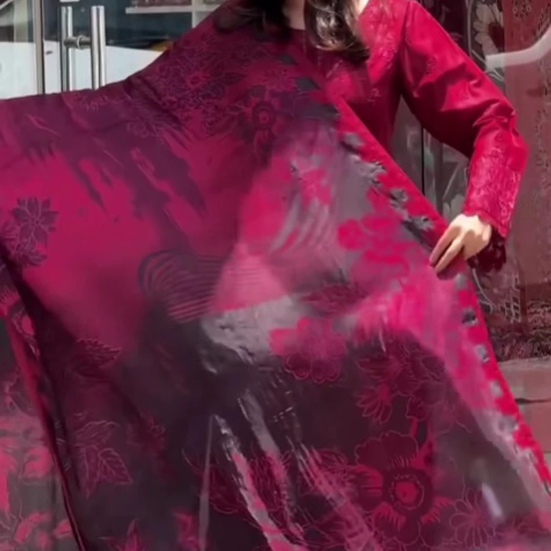 Cotton Three-Piece with 5-Haat Orna | - Image 3