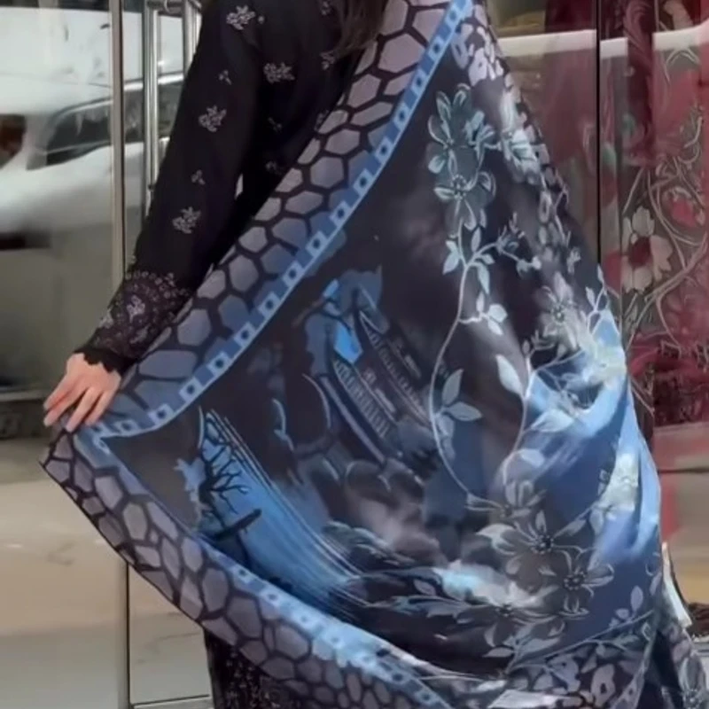 Cotton Three-Piece with 5-Haat Orna | - Image 4