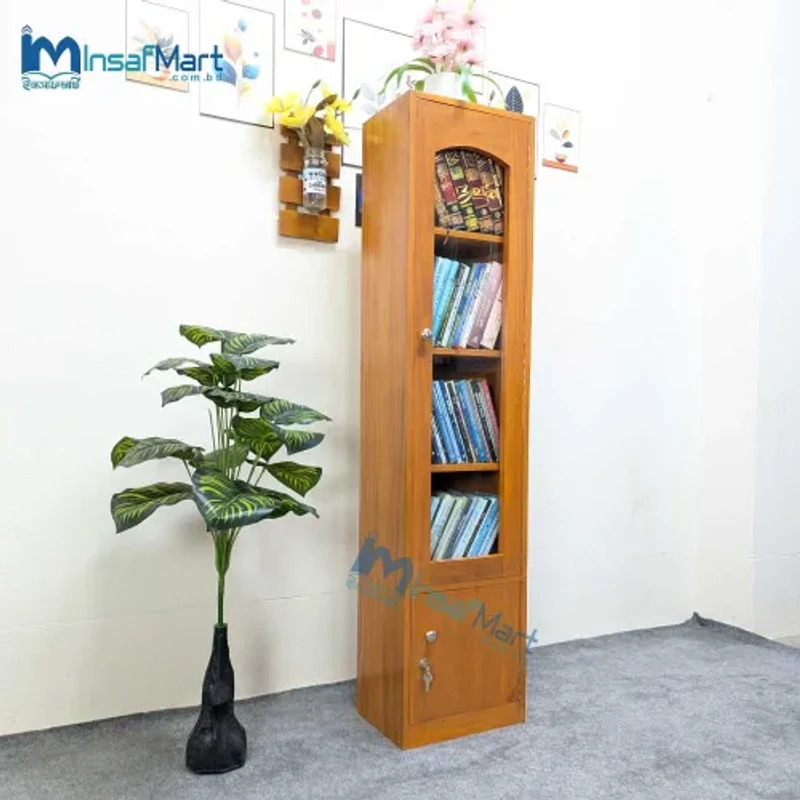 Stylish Glass Door Wooden Bookshelf | Wooden Bookshelf