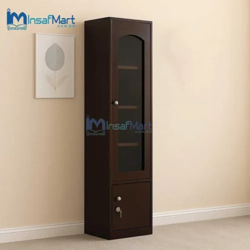 Stylish Glass Door Wooden Bookshelf | Wooden Bookshelf