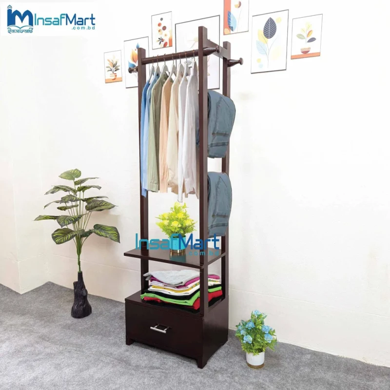 Wooden Multi Layer Alna Witn 3 Side Hook And 1 Drawer For Bedroom | Wooden stylish Alna