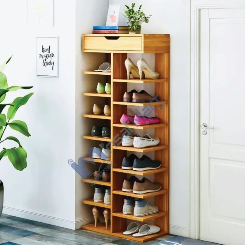 Double Row Shoe Rack | Wooden Shoes Racks