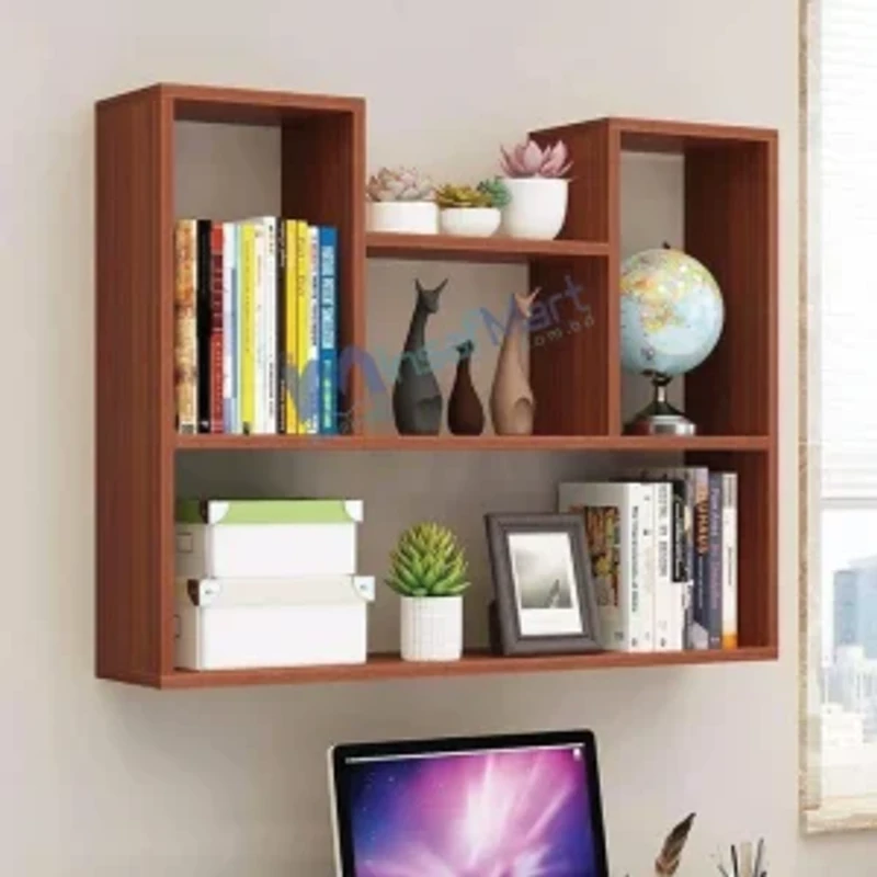 Modern wooden wall mount bookcase | Wall shelf