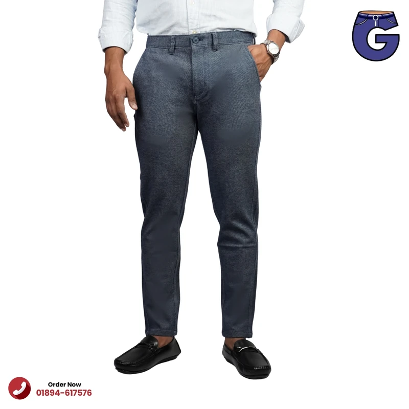 Blue Cheque Formal Pant