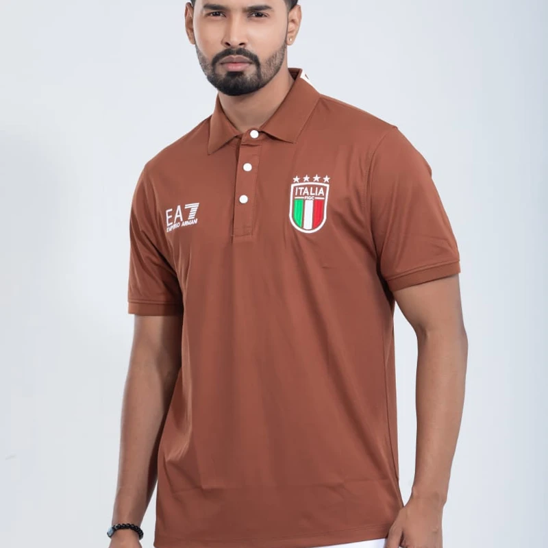 China premium polo | Coffee color