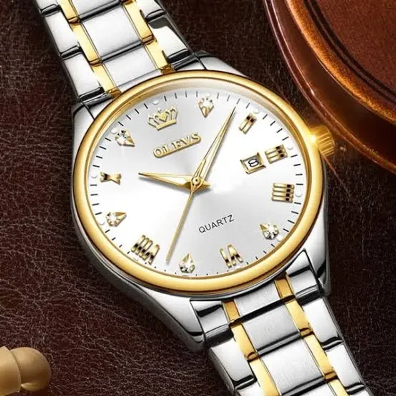 Olevs 5661 Date Leather Watch For Men