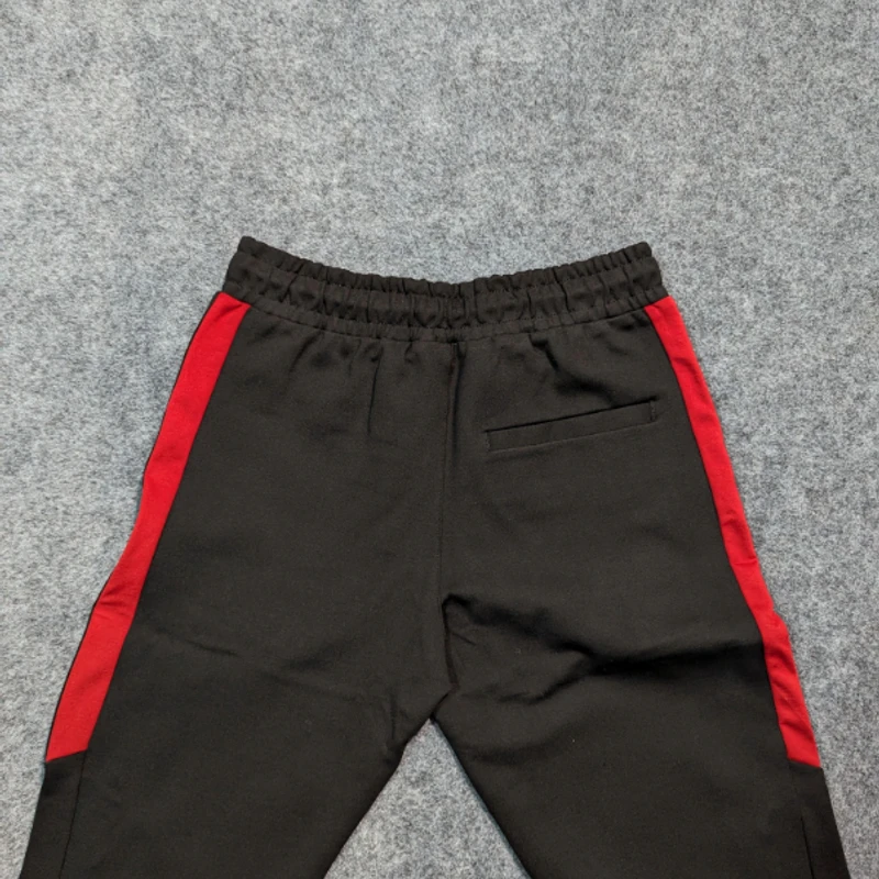 Men’s Relaxed Fit joggers in Black & Red - Thumbnail 3