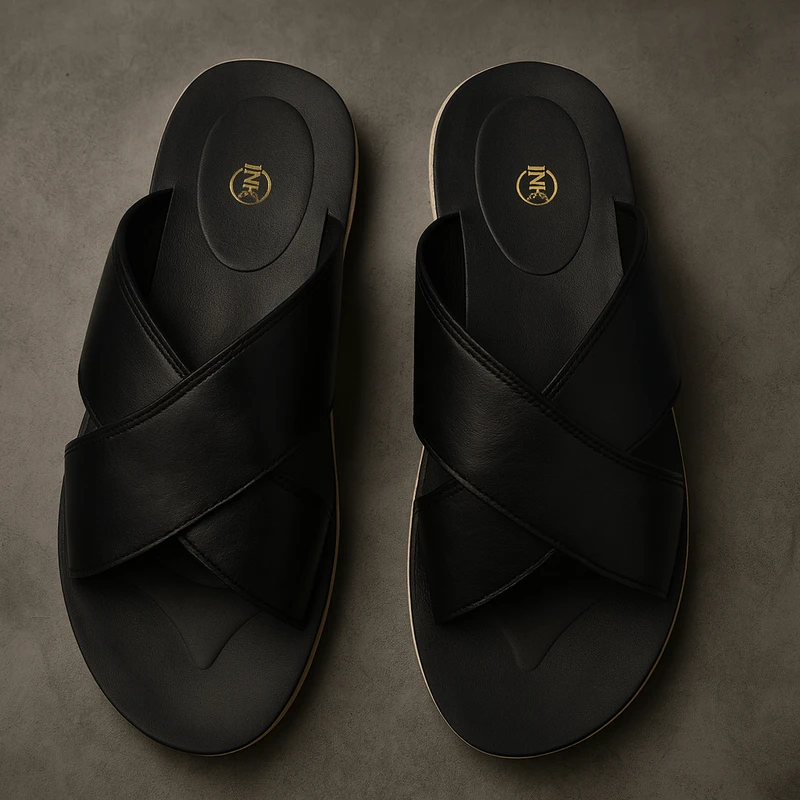 JS25B1500H | অরিজিনাল গরুর চামড়ার কালো জুতা - লাইট ওয়েট | JNK