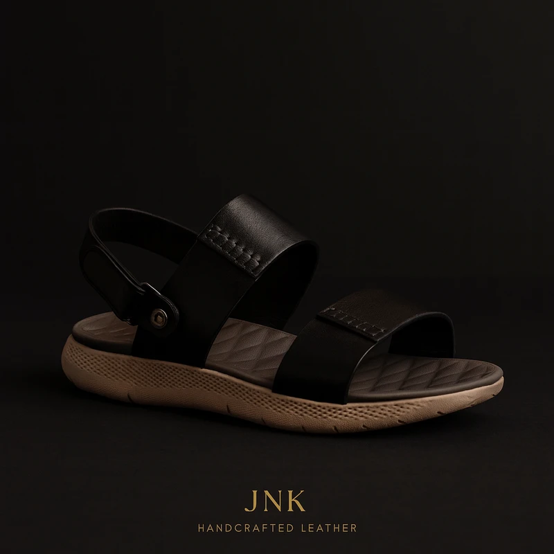 JS06C1550H-অরিজিনাল গরুর চামড়ার কালো জুতা - লাইট ওয়েট | JNK