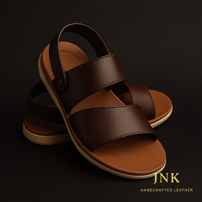 JS28C1550H- JNK পুরুষদের চকলেট লেদার স্যান্ডেল – আরামদায়ক ও স্টাইলিশ ডিজাইন
