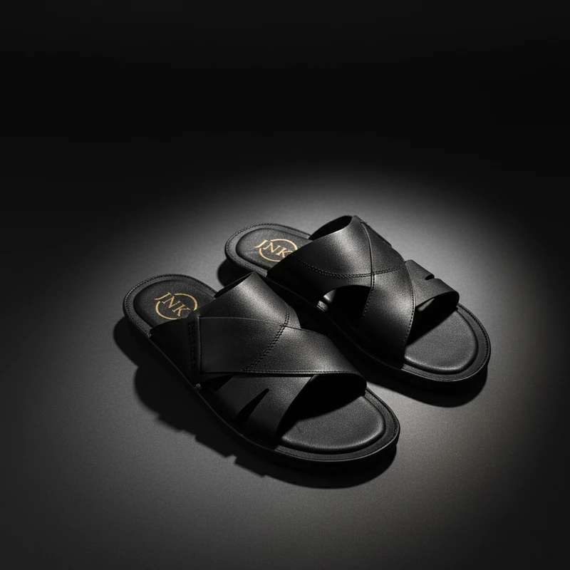 JS20B600 | অরিজিনাল গরুর চামড়ার কালো জুতা - লাইট ওয়েট | JNK Leathers