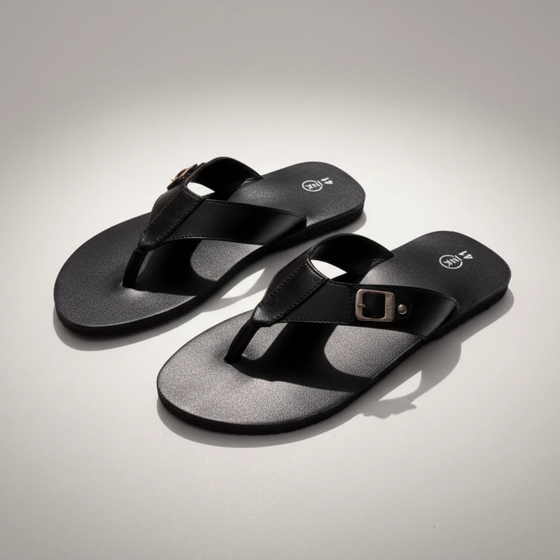 JNK Premium Leather Sandal – Model JS08 (Black)