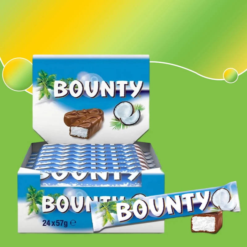 Bounty Coconut Milk Chocolate Bar, 57G (Box Of 24)