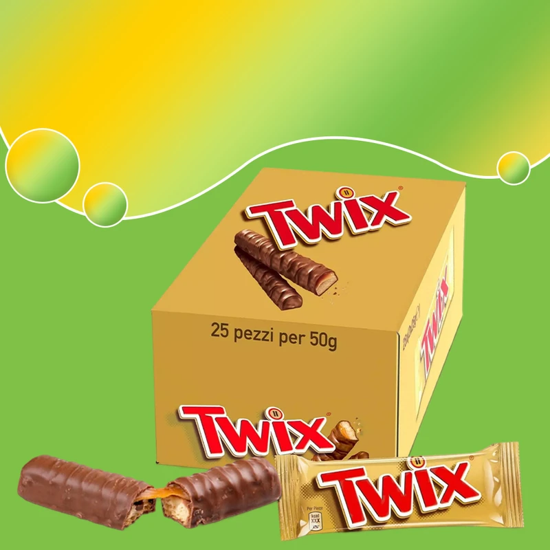 Twix Twin Chocolate Bar 50g (Pack of 25)