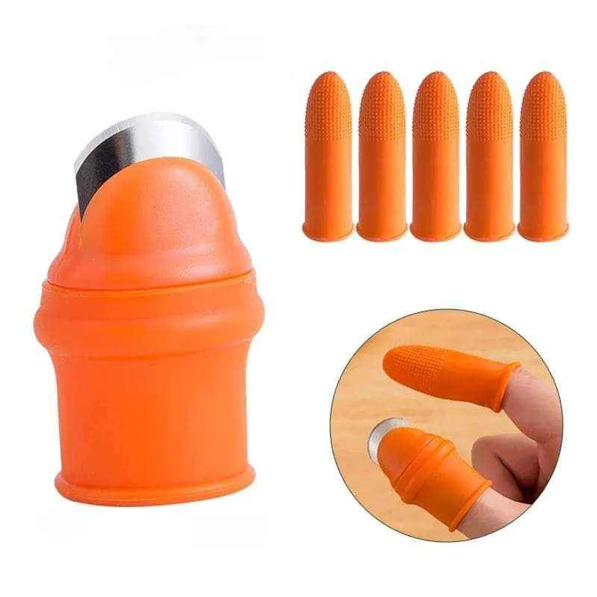 Silicone Vegetables Finger Cutter ( 5 Piece = 1 Set) - Thumbnail 8