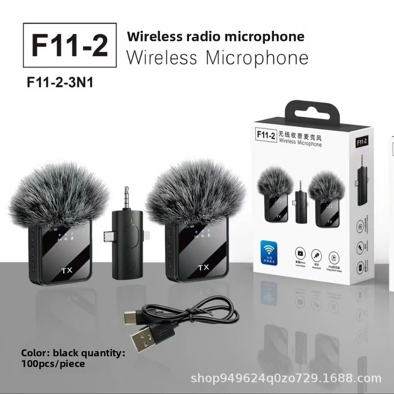 Portable F11 Wireless Microphone 3-in-1 Microphone Noise-cancelling