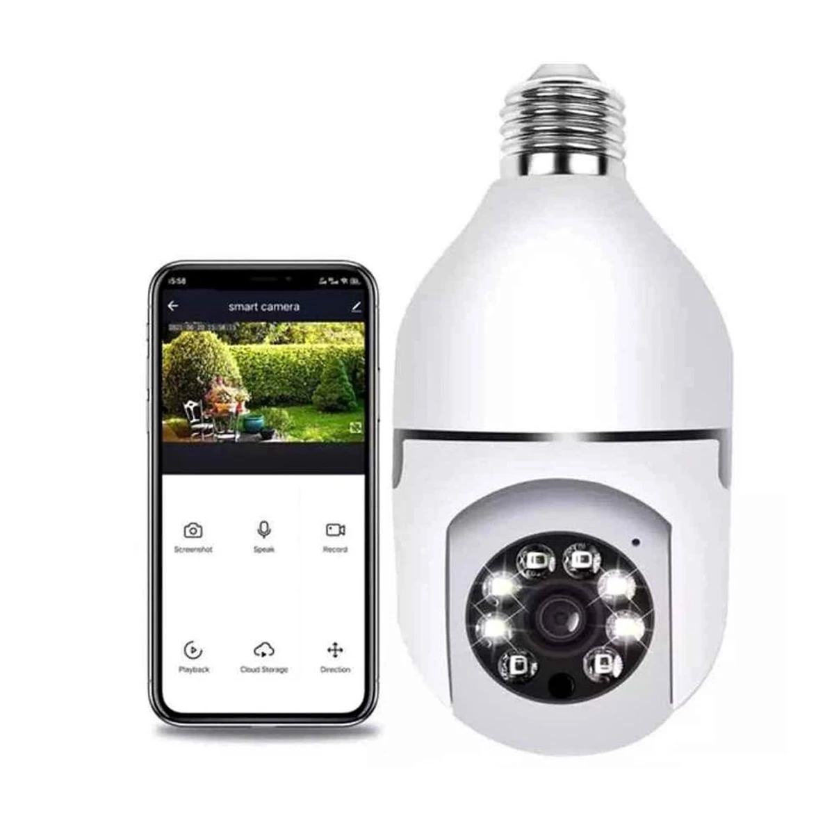 V380 Bulb System 360 Degree Wi-Fi IP Camera - Thumbnail 4
