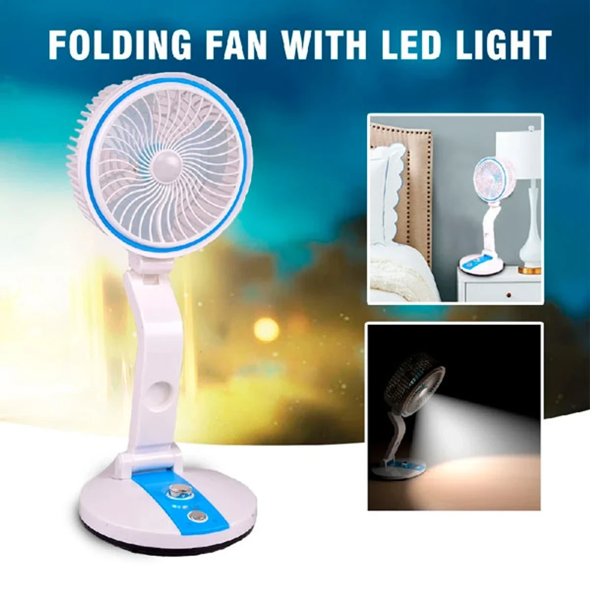 L R 2018 RECHARGEABLE & FOLDABLE FAN WITH LIGHT - Thumbnail 5