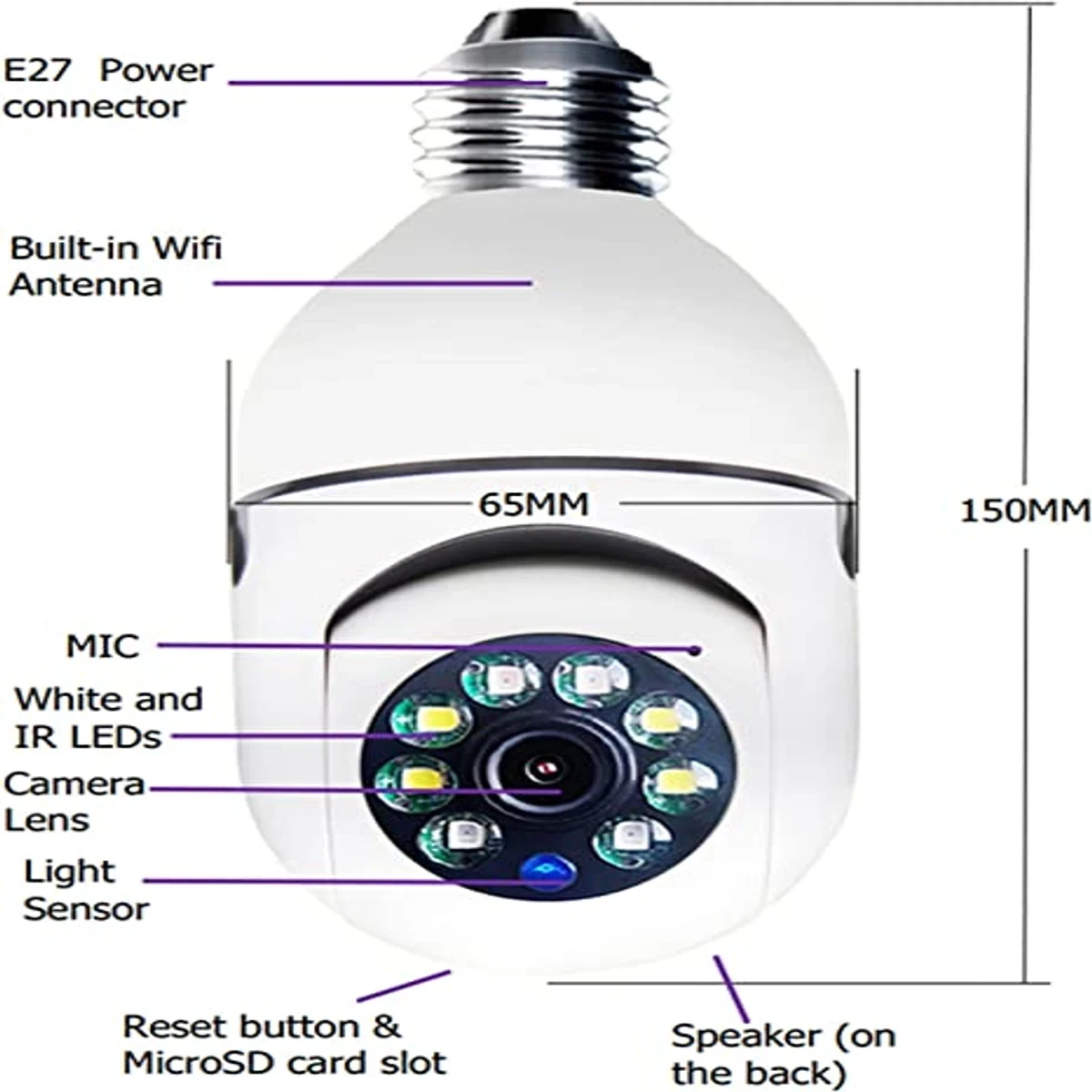 IP Bulb System 360° Moving Wi-Fi Camera - Thumbnail 6