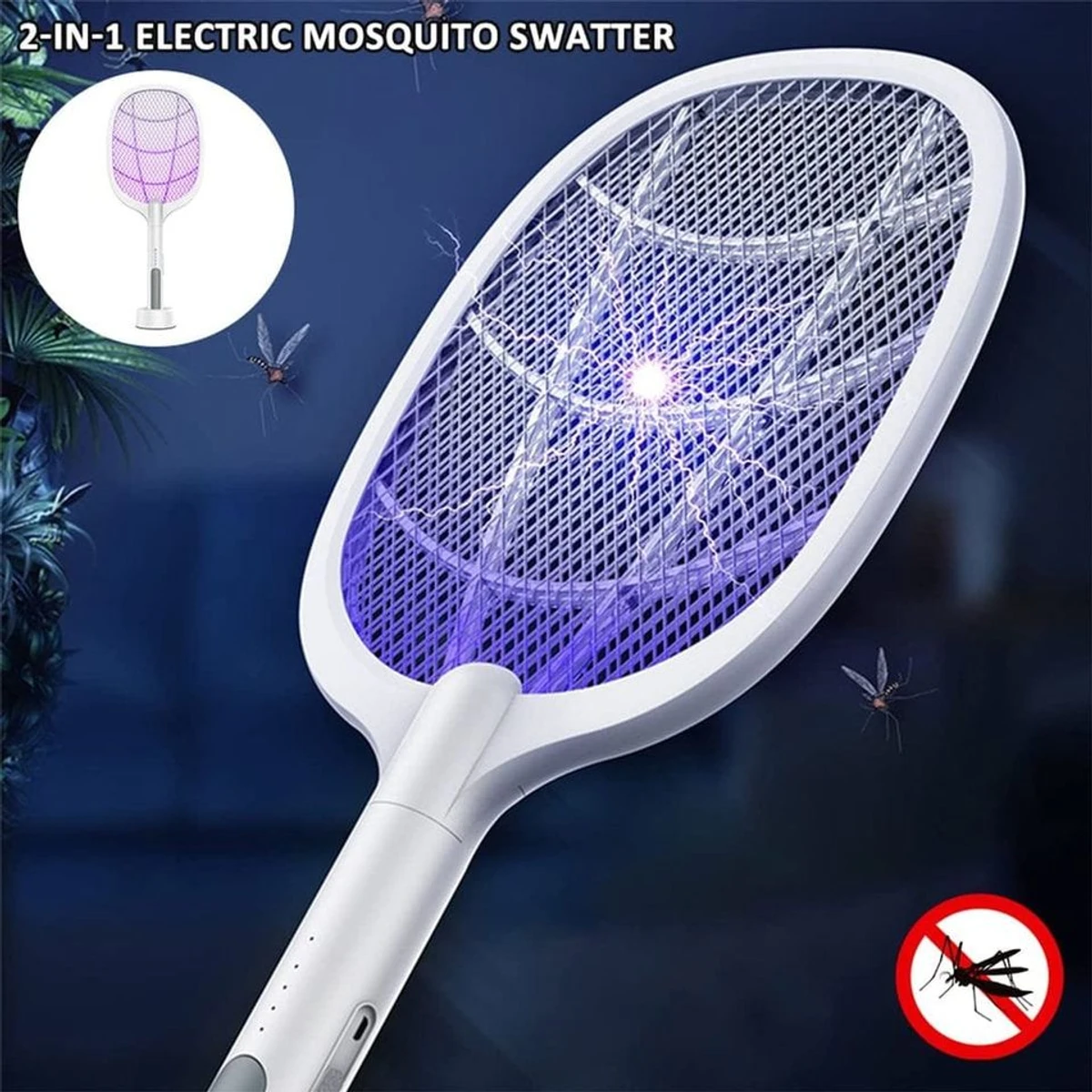 Electric Mosquito Killer Swatter USB Rechargeable - Thumbnail 3