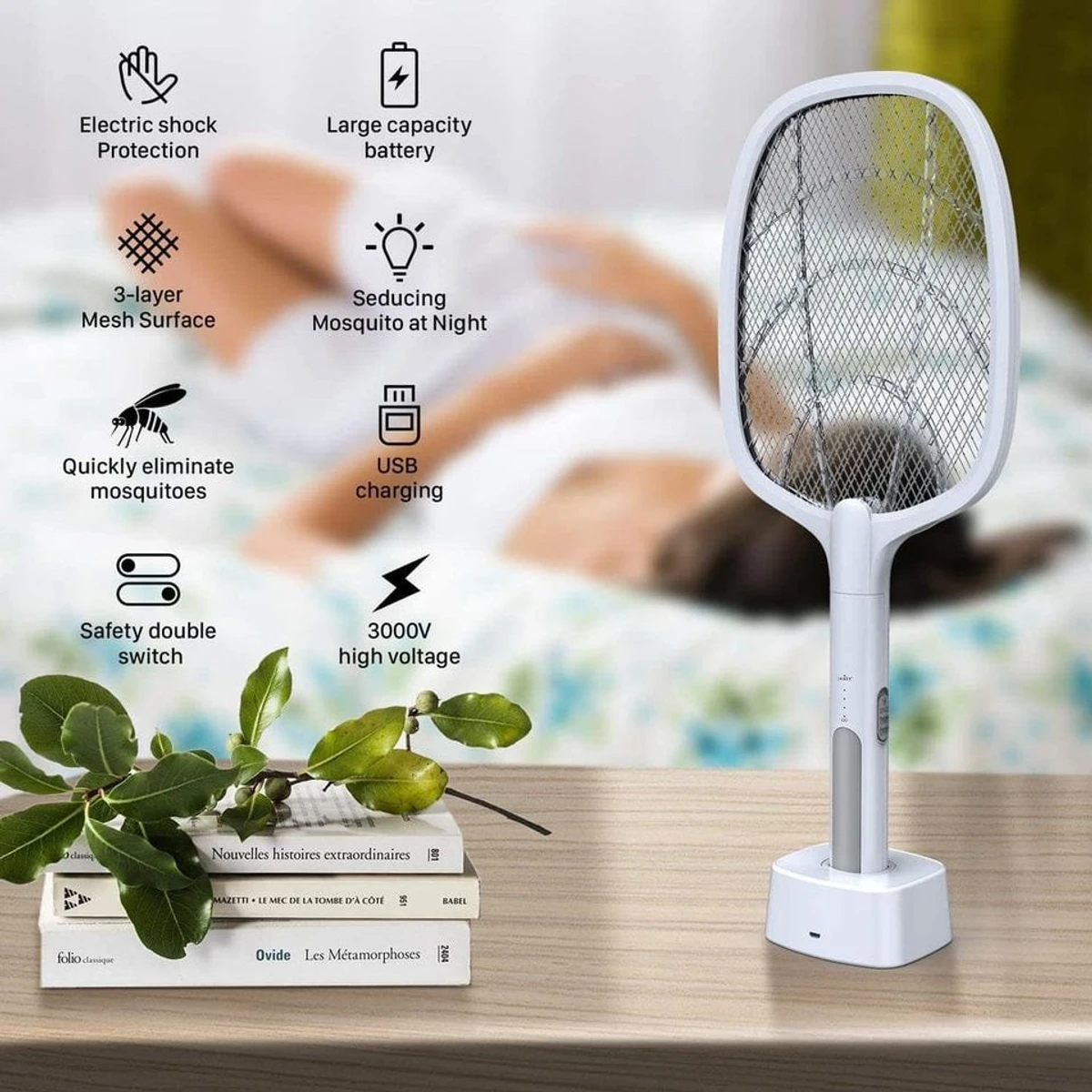 Electric Mosquito Killer Swatter USB Rechargeable - Thumbnail 5