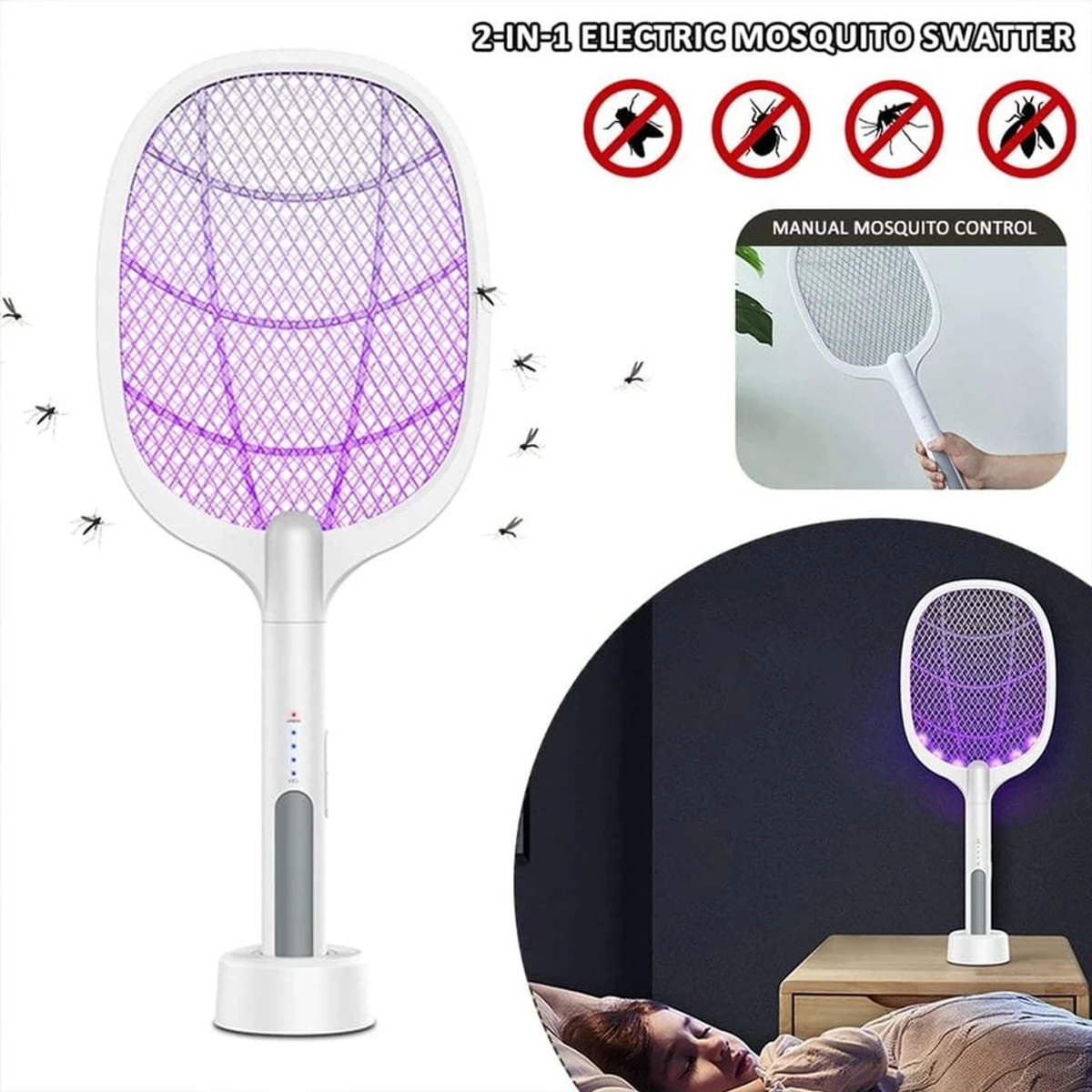 Electric Mosquito Killer Swatter USB Rechargeable - Thumbnail 6