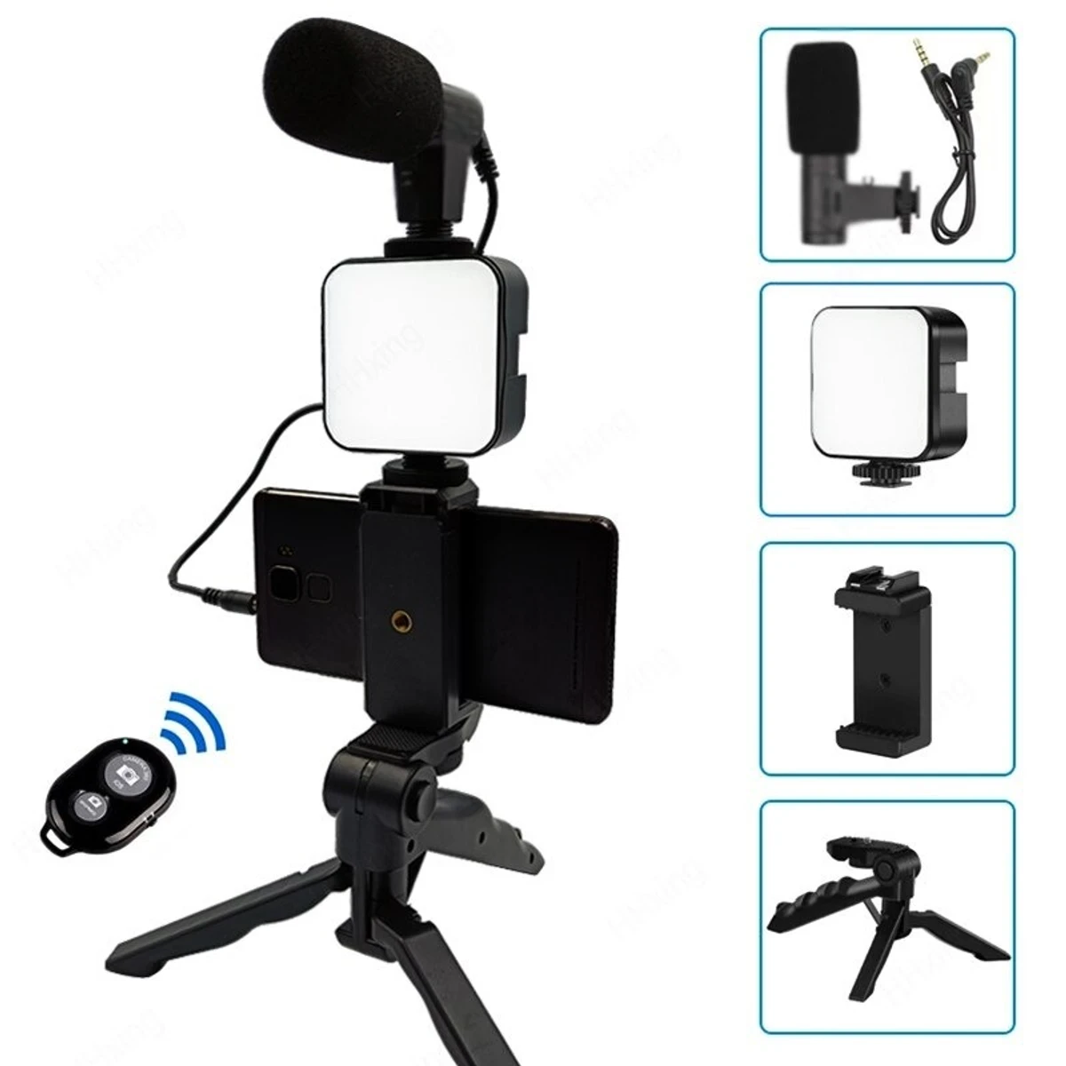 VIDEO KITS  WITH MICROPHONE LED FILL LIGHT MINI TRIPOD - Thumbnail 3