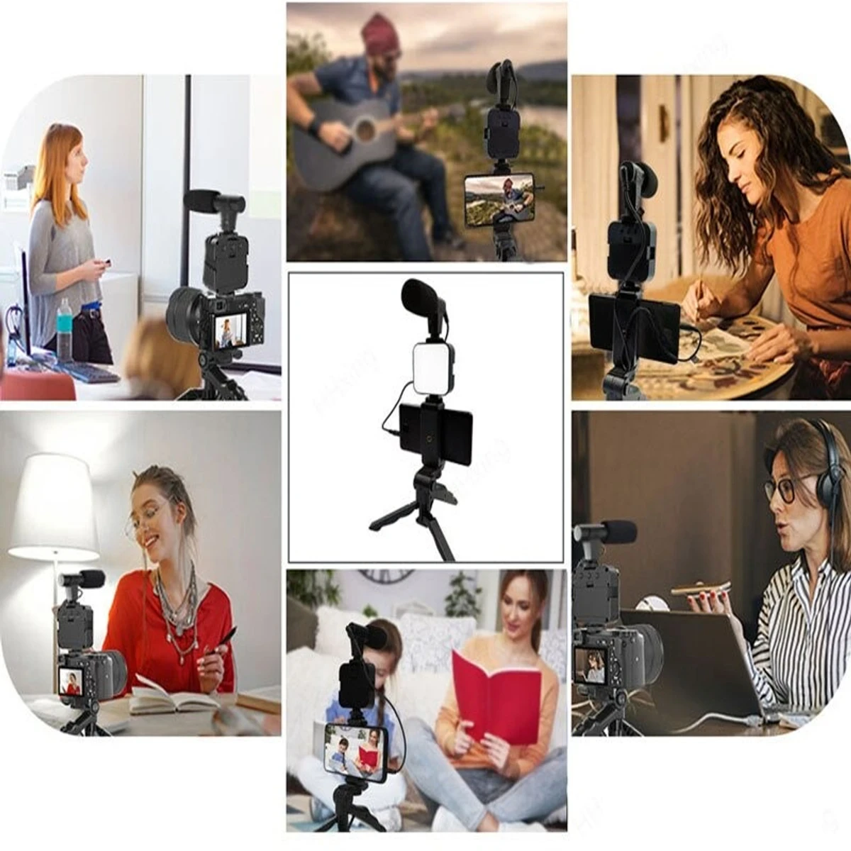 VIDEO KITS  WITH MICROPHONE LED FILL LIGHT MINI TRIPOD - Thumbnail 4