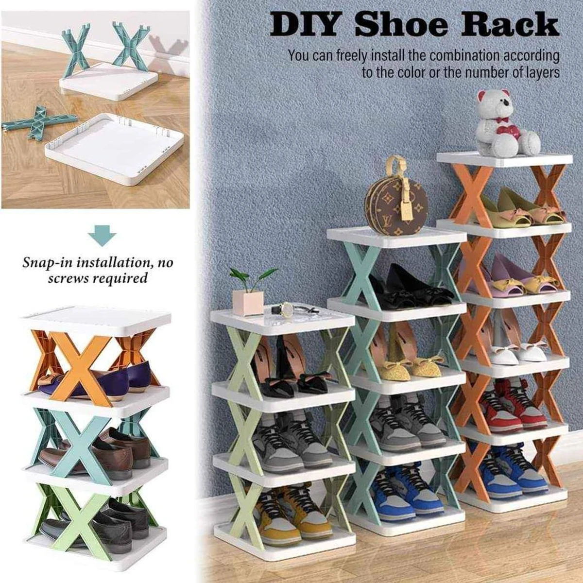 5 Layer Shoe Rack X Design - Thumbnail 3