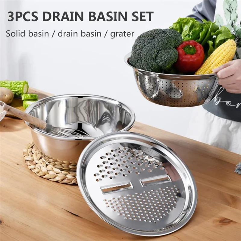 3 In 1 Vegetable Cutter with Drain Basket - Thumbnail 5