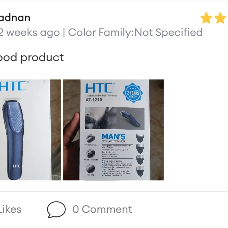 HTC AT-1210 Rechargeable Hair Trimmer - Thumbnail 3