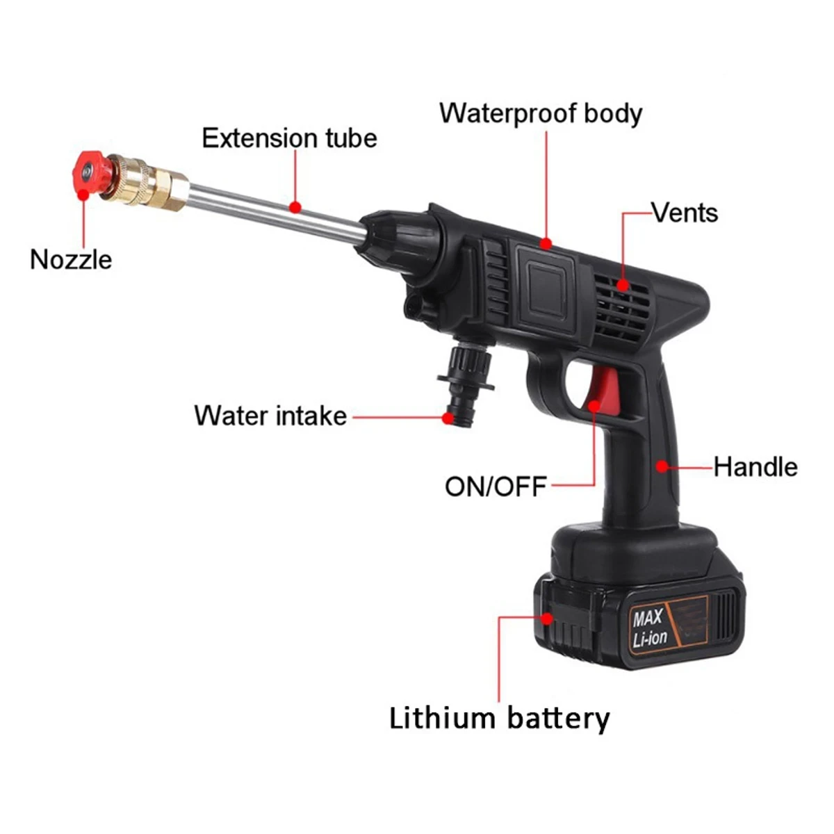 High Pressure Car Washer Gun ( Rechargeable ) - Thumbnail 5